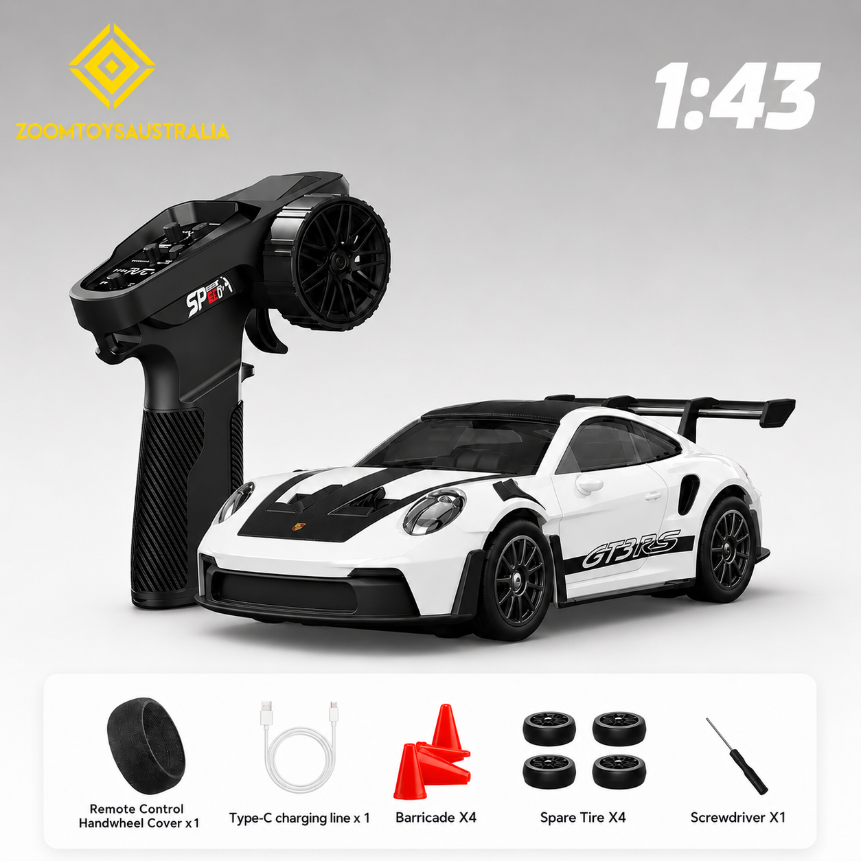 Premium Mini GT3 RC Track-Spec Sports Car | Alloy Model | 1:43 Scale