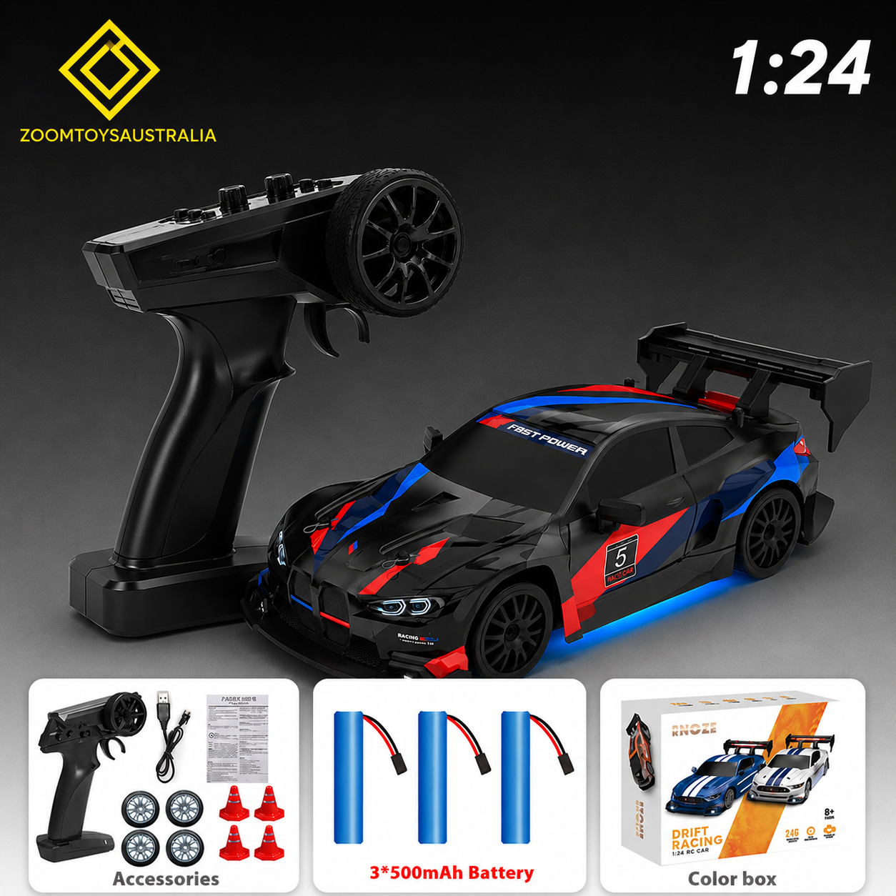 Premium Large BMW RC Track-Spec Sports Car | PVC Model | 1:24 Scale