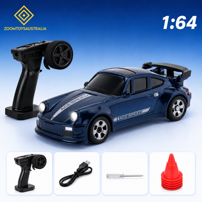 Premium Mini 911 Turbo RC Track-Spec Sports Car | Alloy Model | 1:64 Scale