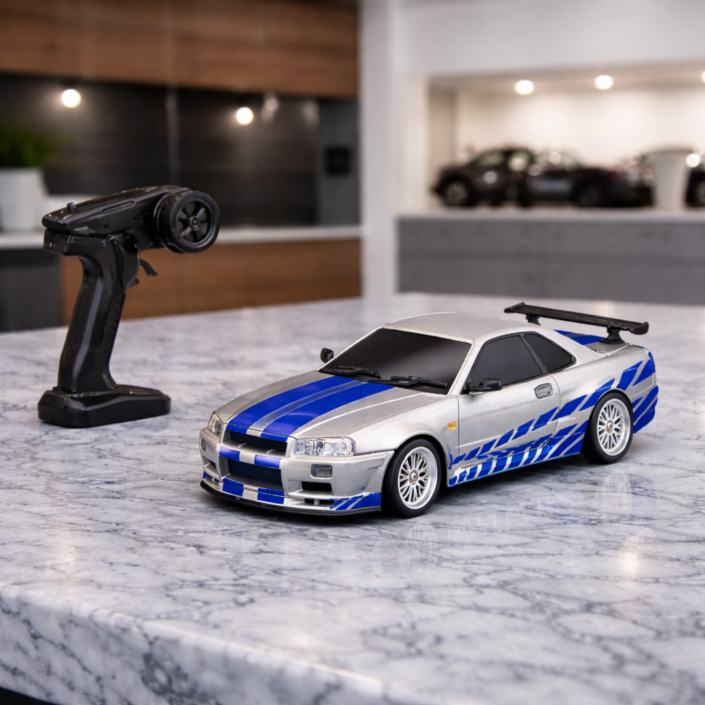 Premium Mini R34 RC Track-Spec Sports Car | Medium Model | 1:18 Scale
