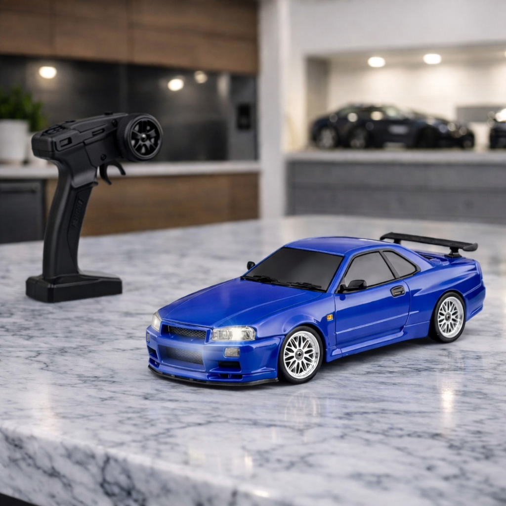 Premium Mini R34 RC Track-Spec Sports Car | Medium Model | 1:18 Scale