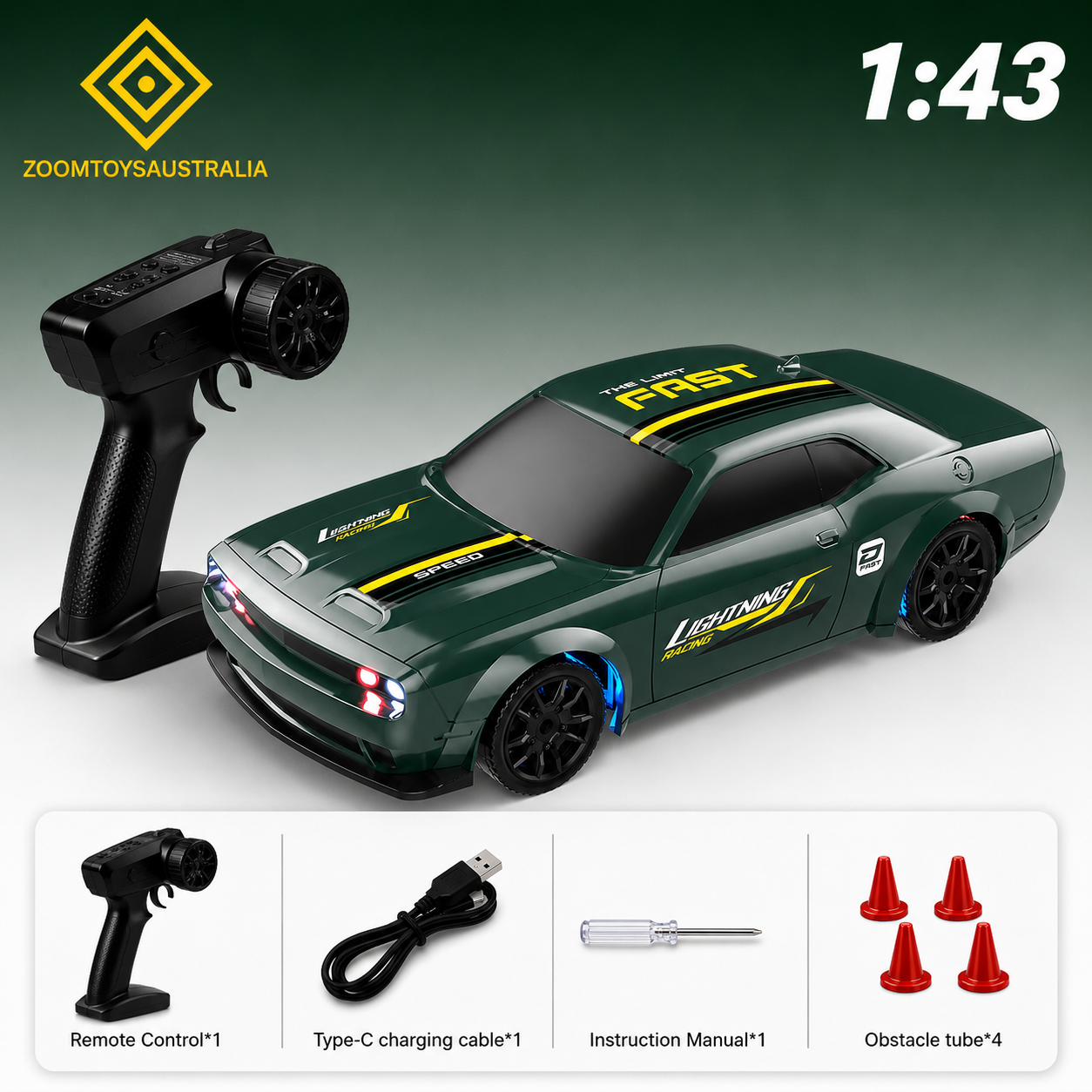 Premium Mini Dodge Track-Spec Sports Car | Alloy Model | 1:43 Scale