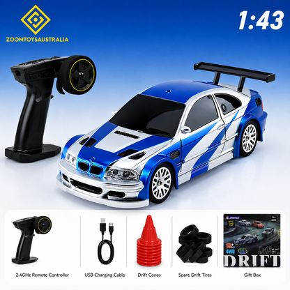 Premium Mini M3 RC Track-Spec Sports Car | Medium Model | 1:43 Scale