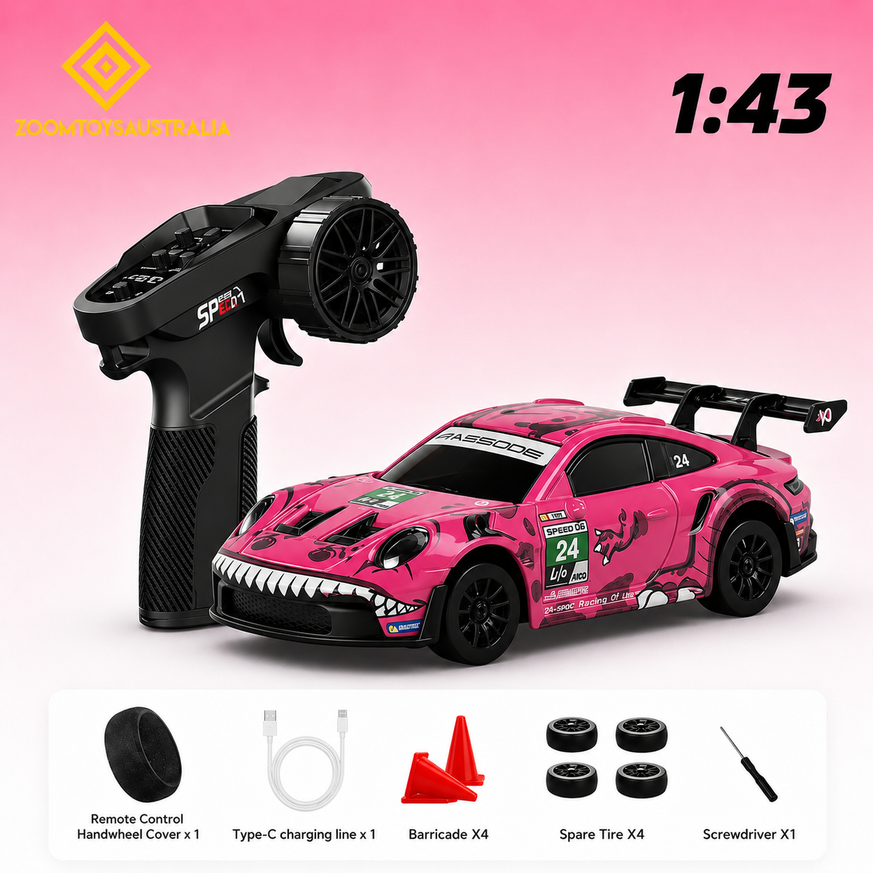Premium Mini GT3 Decal RC Track-Spec Sports Car | Alloy Model | 1:43 Scale