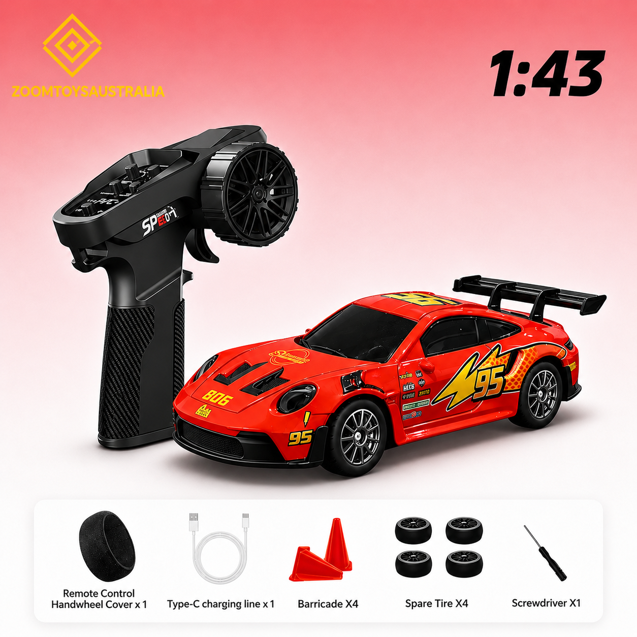 Premium Mini GT3 Decal RC Track-Spec Sports Car | Alloy Model | 1:43 Scale