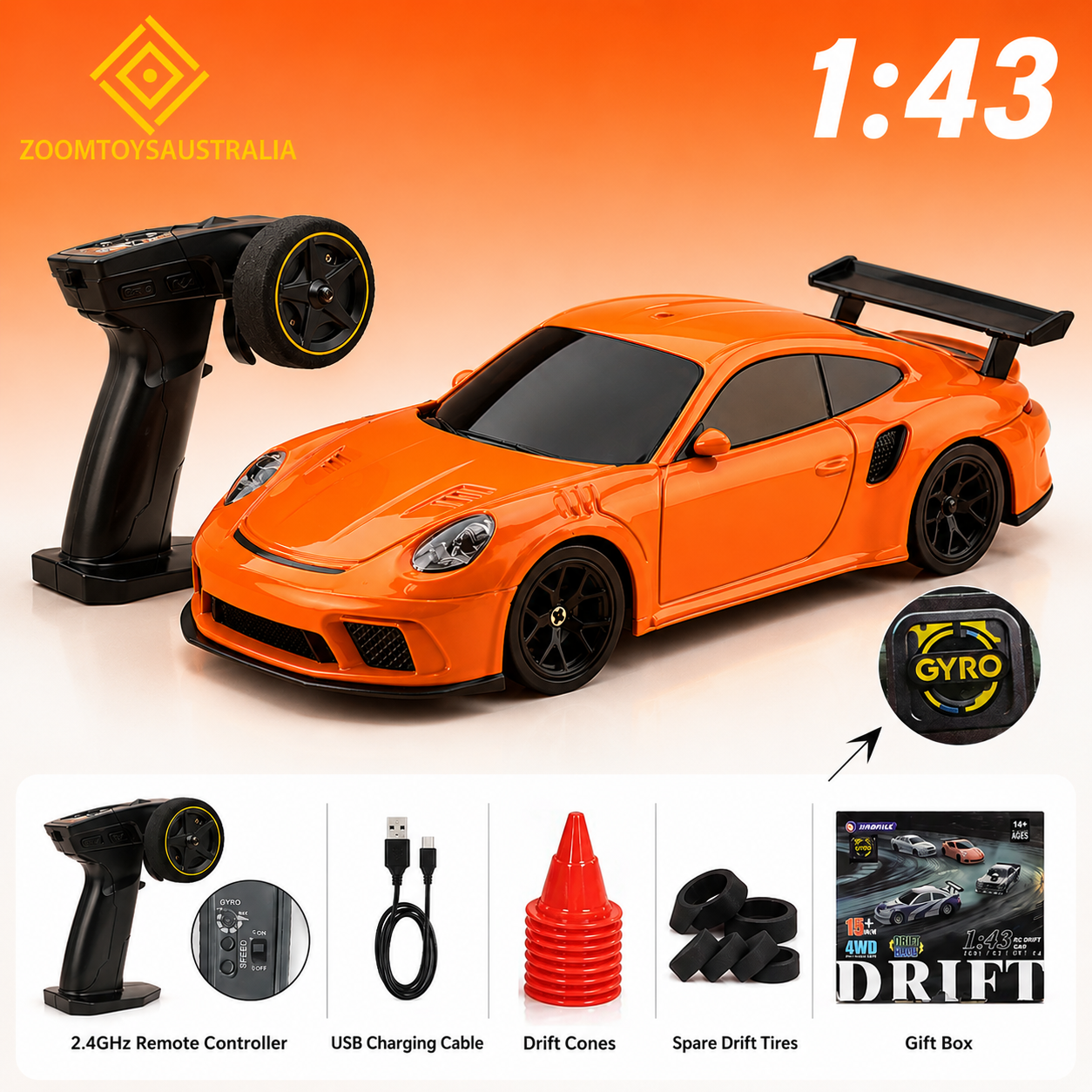 Premium Mini 911 RC Track-Spec Sports Car | Alloy Model | 1:43 Scale