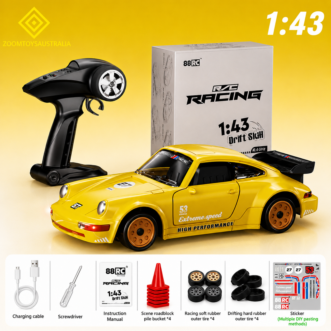 Premium Mini RWB RC Track-Spec Sports Car | Alloy Model | 1:43 Scale