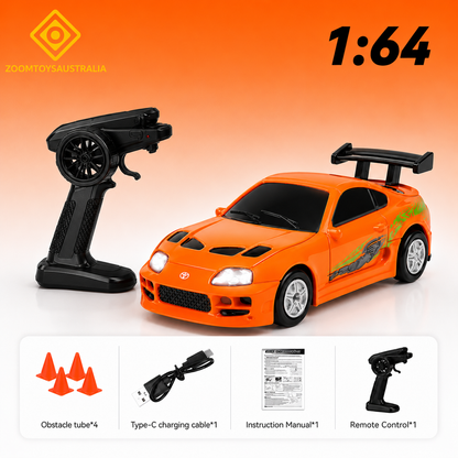 Premium Mini Supra RC Track-Spec Sports Car | Alloy Model | 1:64 Scale