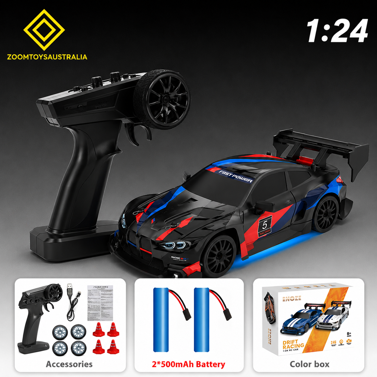 Premium Large BMW RC Track-Spec Sports Car | PVC Model | 1:24 Scale