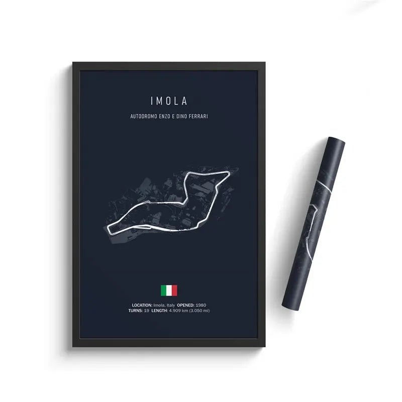 F1 Imola Italy Track Circuit | Poster | Waterproof Ink | 5 Sizes