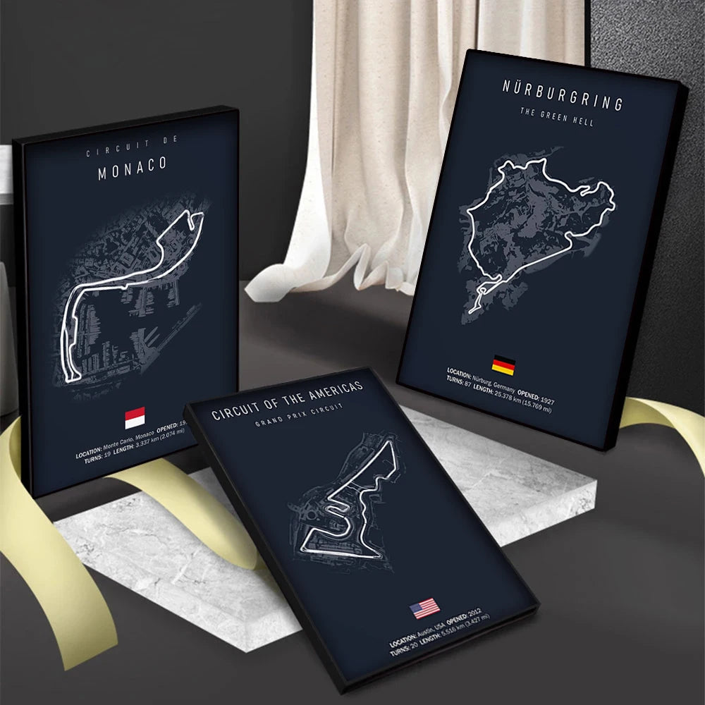 F1 Circuit De La Sarthe France Track Circuit | Poster | Waterproof Ink | 5 Sizes