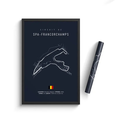F1 Spa-Francorchamps Belgium Track Circuit | Poster | Waterproof Ink | 5 Sizes
