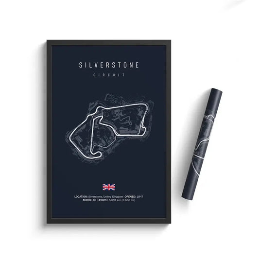 F1 Silverstone Great Britain Track Circuit | Poster | Waterproof Ink | 5 Sizes