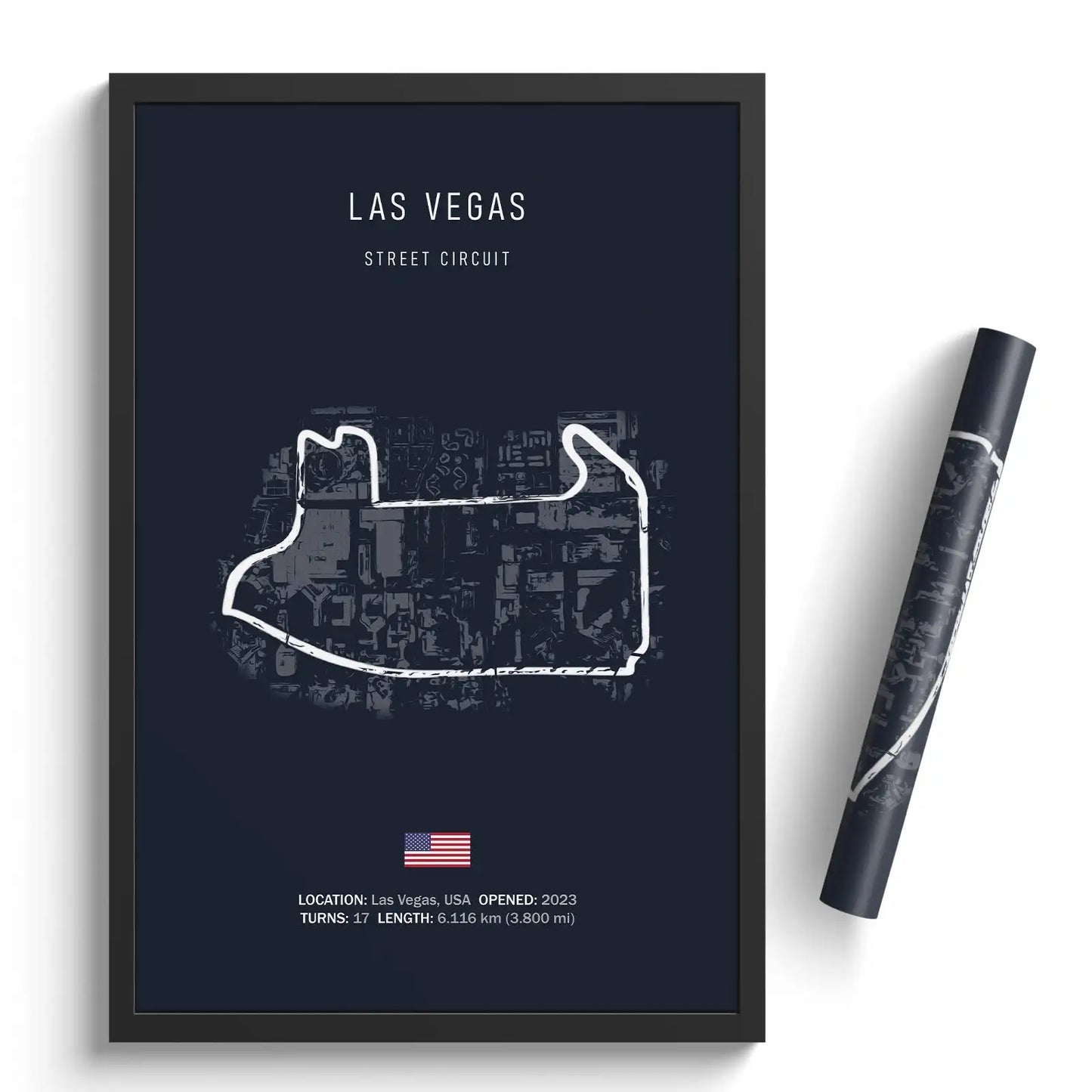 F1 Las Vegas USA Track Circuit | Poster | Waterproof Ink | 5 Sizes