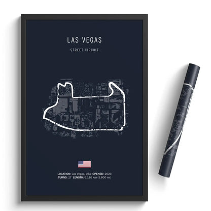 F1 Las Vegas USA Track Circuit | Poster | Waterproof Ink | 5 Sizes