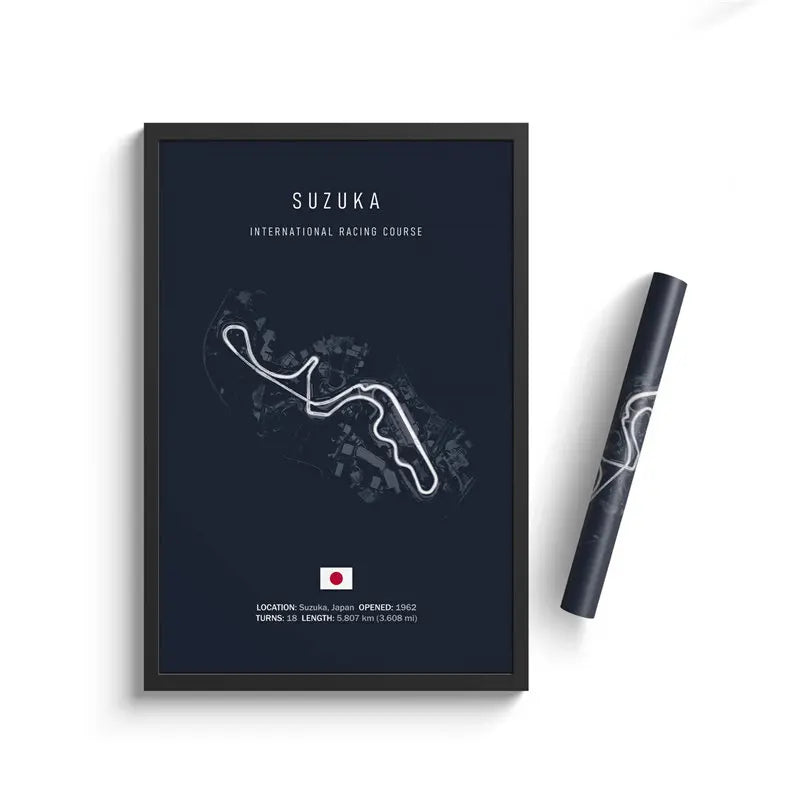 F1 Suzuka Japan Track Circuit | Poster | Waterproof Ink | 5 Sizes