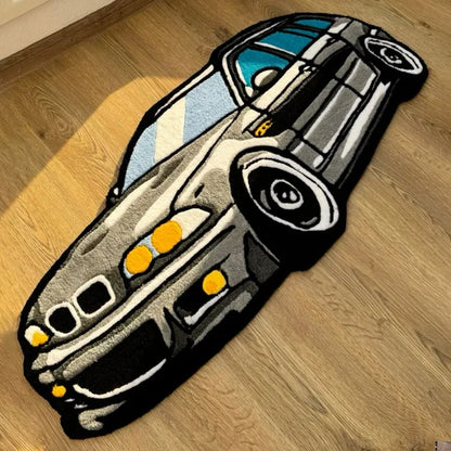 Retro Beemer Floor Mat | Wool-Like Fabric Cushion | Home Decoration | 4 Sizes