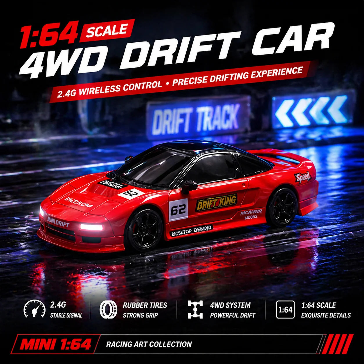 Premium Mini NSX Track-Spec Sports Car | Alloy Model | 1:64 Scale