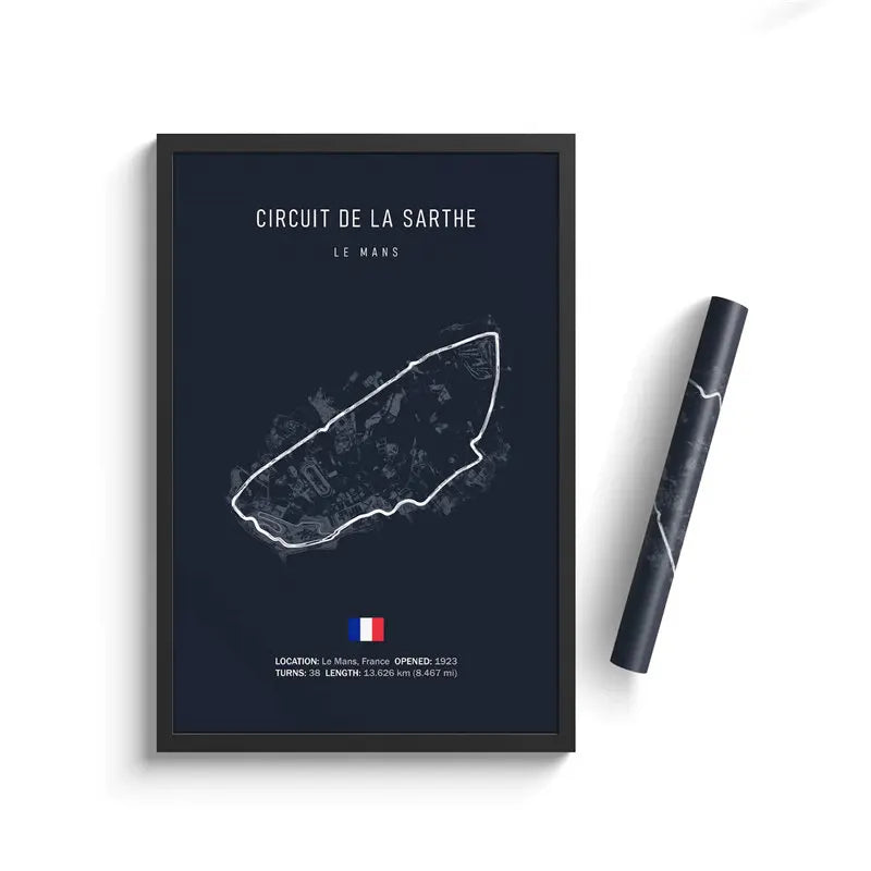 F1 Circuit De La Sarthe France Track Circuit | Poster | Waterproof Ink | 5 Sizes