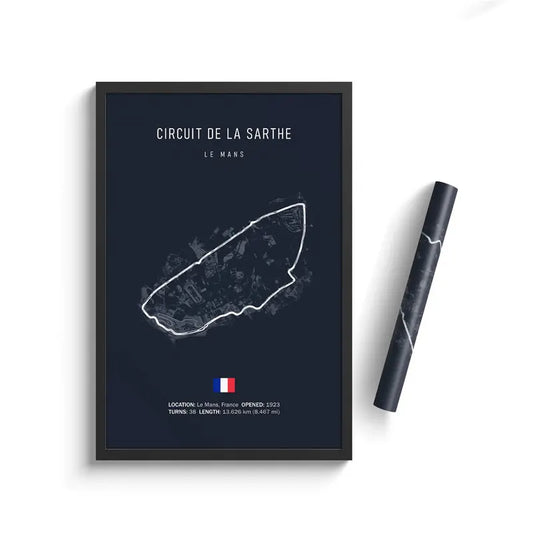 F1 Circuit De La Sarthe France Track Circuit | Poster | Waterproof Ink | 5 Sizes