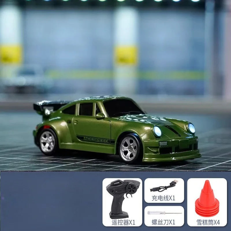 Premium Mini 911 Turbo RC Track-Spec Sports Car | Alloy Model | 1:64 Scale