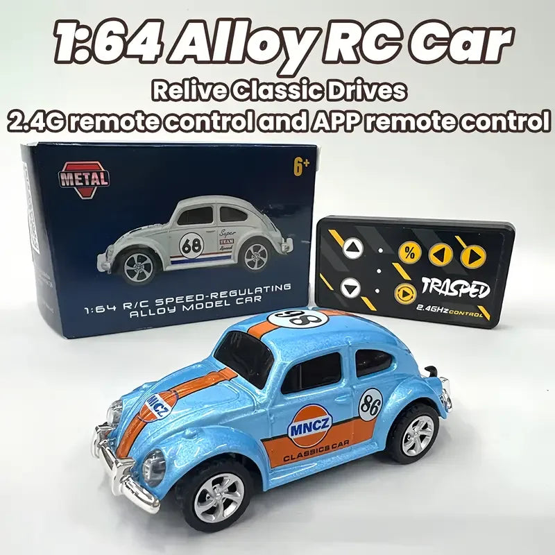 Premium Mini Beetle RC Track-Spec Sports Car | Alloy Model | 1:64 Scale