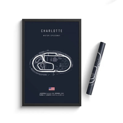 F1 Charlotte USA Track Circuit | Poster | Waterproof Ink | 5 Sizes
