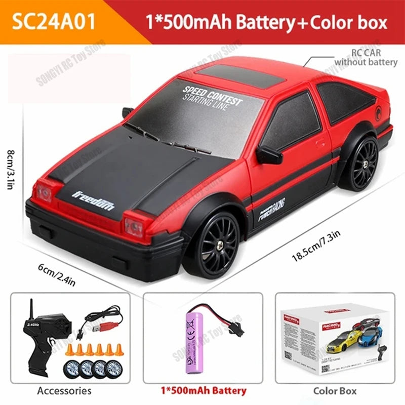 Premium Large AE86 RC Track-Spec Sports Car | PVC Model | 1:24 Scale