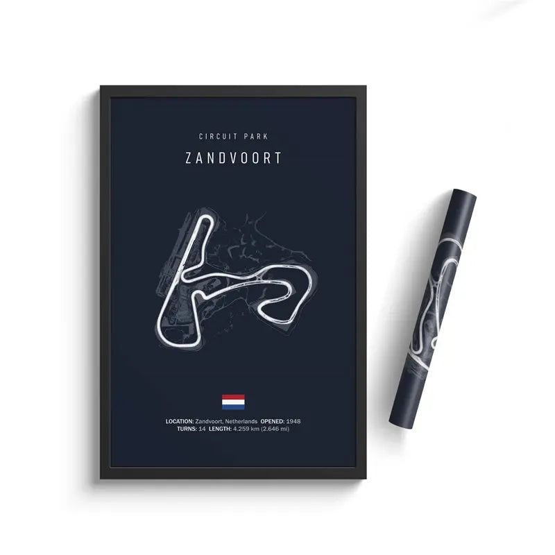 F1 Zandvoort Netherland Track Circuit | Poster | Waterproof Ink | 5 Sizes