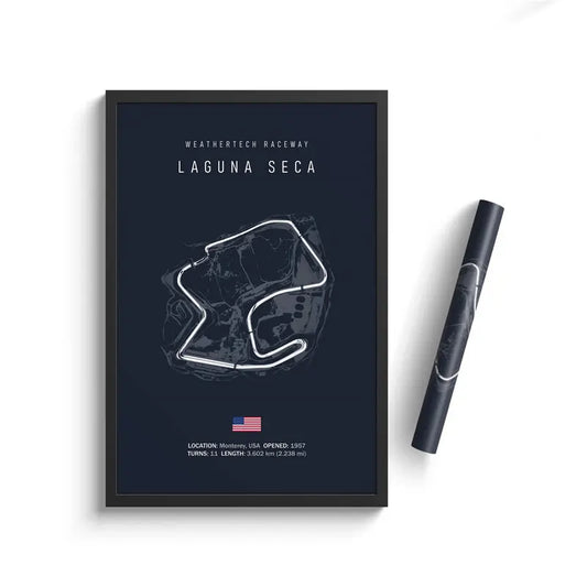 F1 Laguna Seca USA Track Circuit | Poster | Waterproof Ink | 5 Sizes