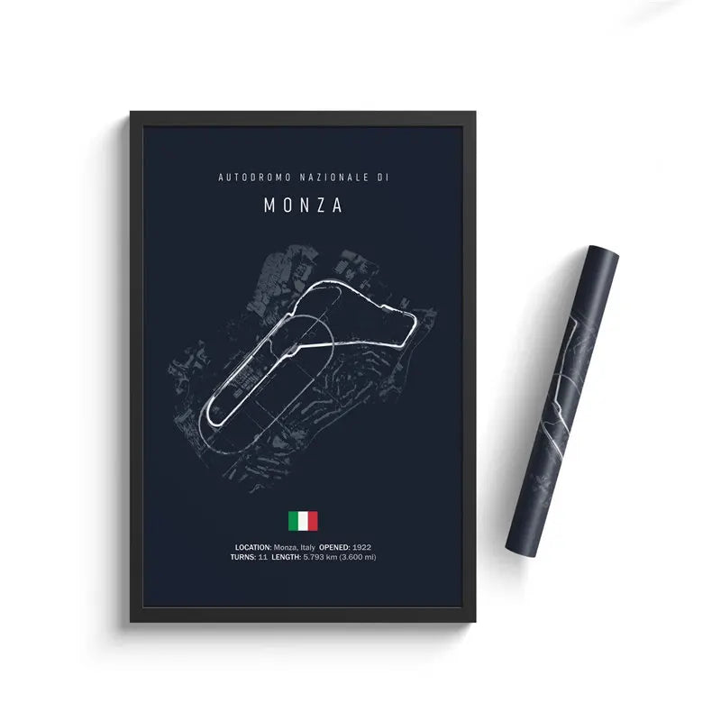F1 Monza Italy Track Circuit | Poster | Waterproof Ink | 5 Sizes