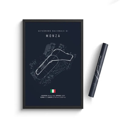 F1 Monza Italy Track Circuit | Poster | Waterproof Ink | 5 Sizes