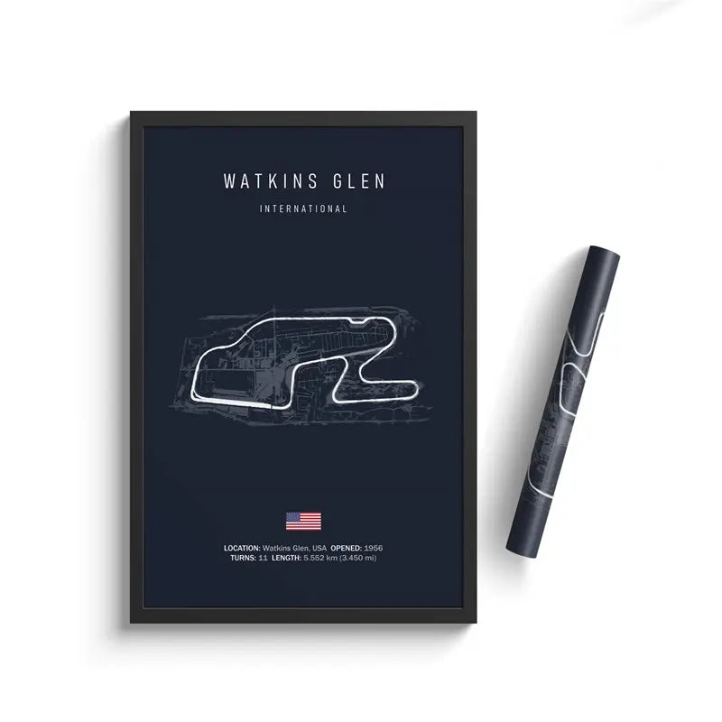 F1 Watkins Glen USA Track Circuit | Poster | Waterproof Ink | 5 Sizes