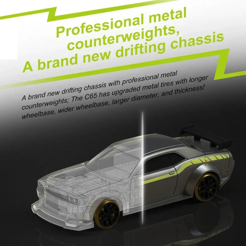 Premium Mini Hellcat RC Track-Spec Sports Car | Alloy Model | 1:76 Scale