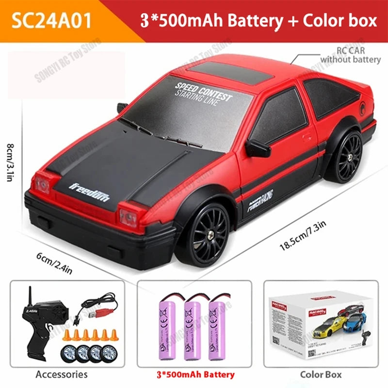 Premium Large AE86 RC Track-Spec Sports Car | PVC Model | 1:24 Scale