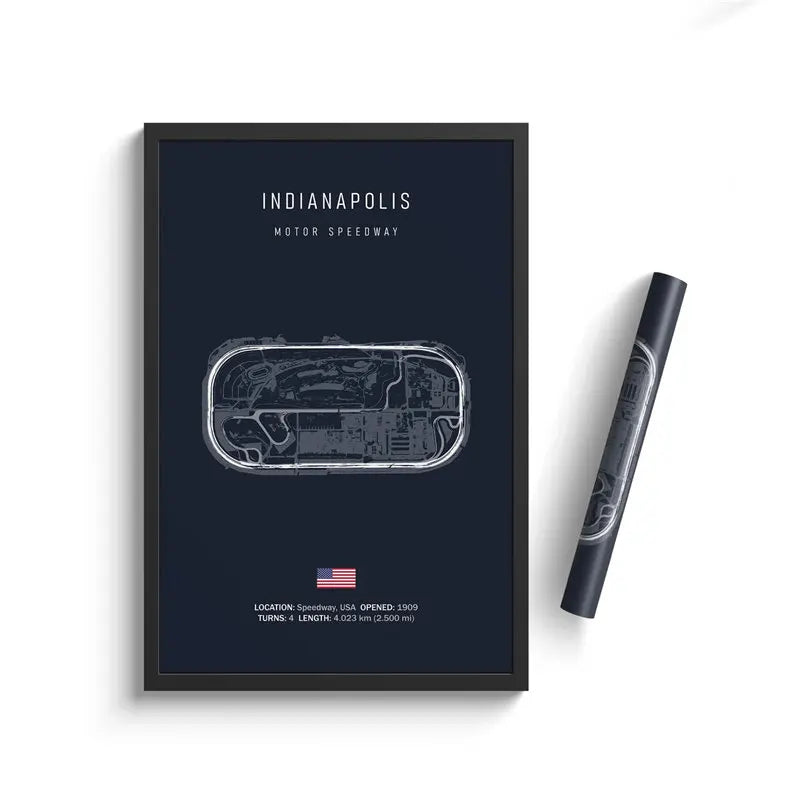 F1 Indianapolis USA Track Circuit | Poster | Waterproof Ink | 5 Sizes