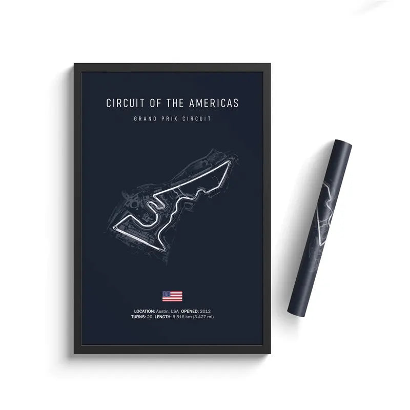 F1 Circuit of the Americas USA Track Circuit | Poster | Waterproof Ink | 5 Sizes